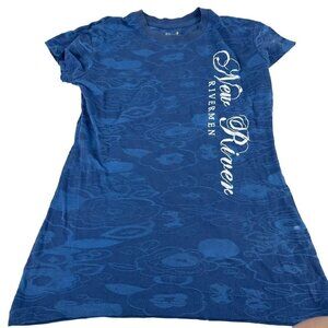 New River Rivermen West Virginia White Water Rafting Short Sleeve T-Shirt Blue S